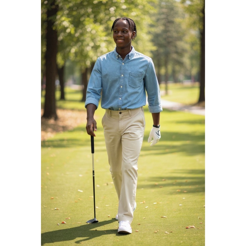 Champion C9 Boys Golf Pants L 12-14 Cocoabutter Beige Quick Dry UV Adjust Waist
